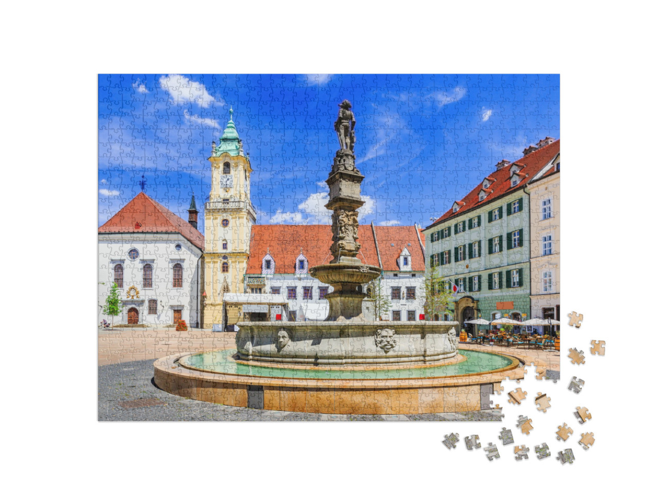 Bratislava, Slovakia. View of Bratislava Main Square with... Jigsaw Puzzle with 1000 pieces