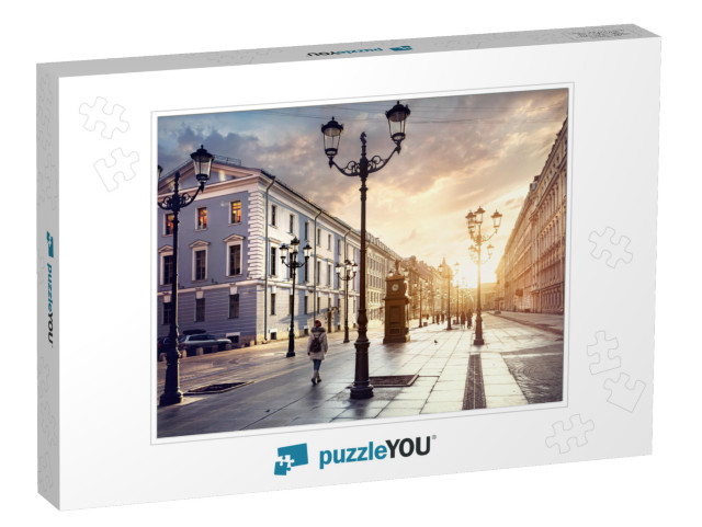 Woman in White Jacket Walking Malaya Konyushennaya Street... Jigsaw Puzzle