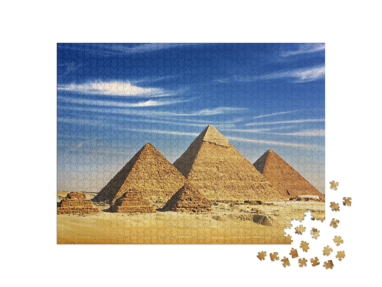 Egypt. Cairo - Giza. General View of Pyramids from the Gi... Jigsaw Puzzle with 1000 pieces