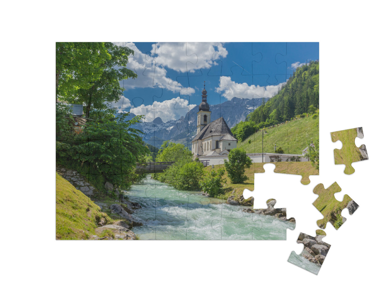 Beautiful Exploration Tour Along the Berchtesgaden Alpine... Jigsaw Puzzle with 48 pieces