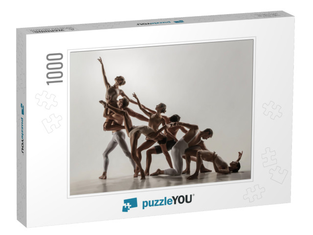 The Group of Modern Ballet Dancers. Contemporary Art Ball... Jigsaw Puzzle with 1000 pieces