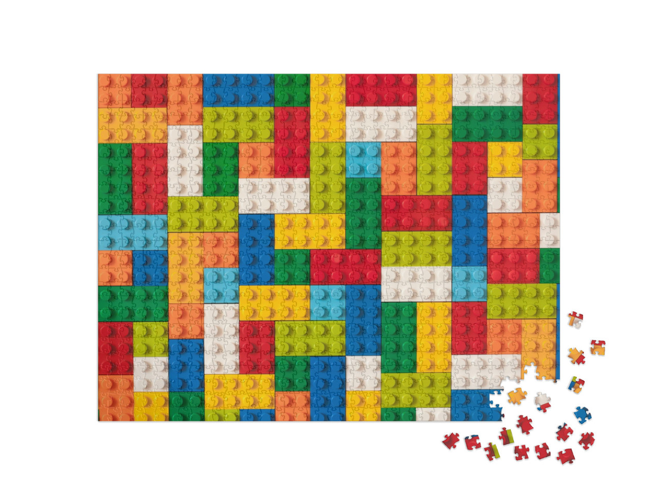 Colorful Building Blocks Top View... Jigsaw Puzzle with 1000 pieces