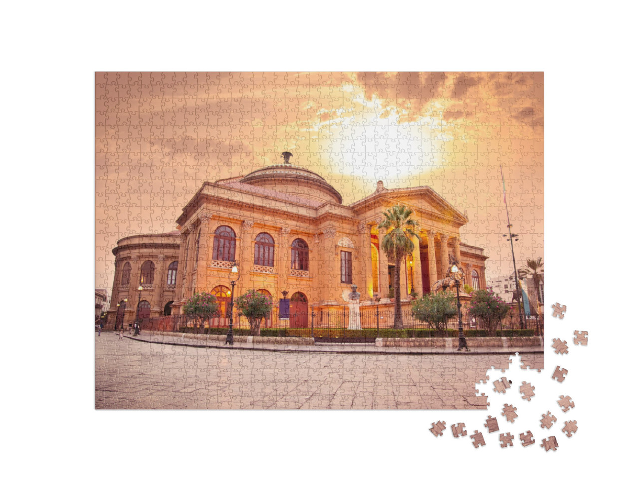 Teatro Massimo, Opera House in Palermo. Sicily, Italy. Ev... Jigsaw Puzzle with 1000 pieces