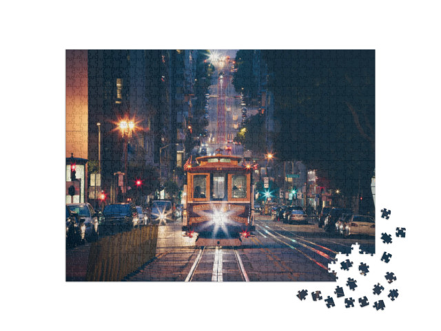 San Francisco Cable Car Trolley Tram on California Street... Jigsaw Puzzle with 1000 pieces