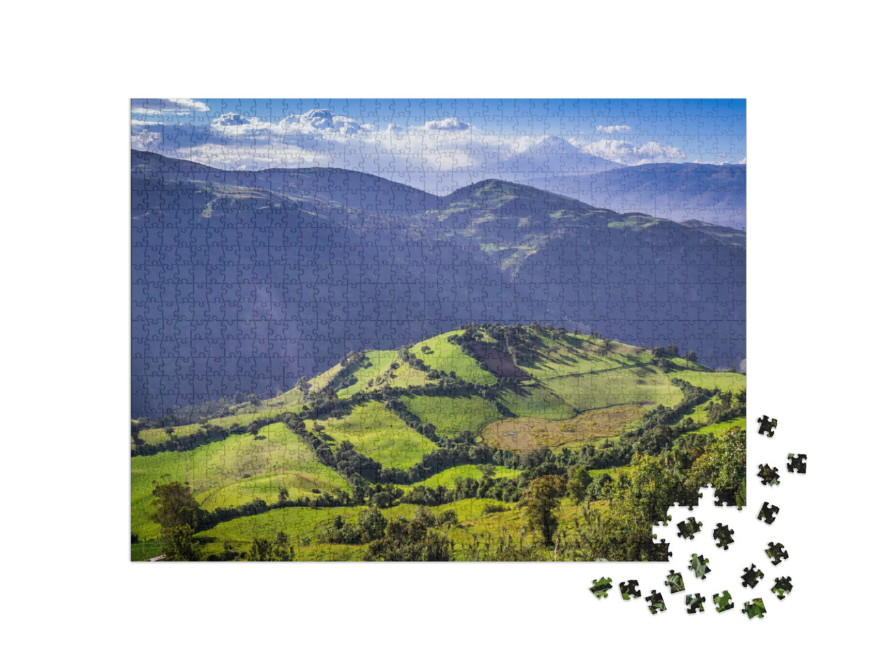 Green Andean Landscape in Afternoon Light Near El Altar V... Jigsaw Puzzle with 1000 pieces