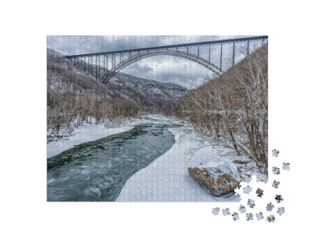 New River Gorge Bridge Stretches from Ridge to Rid... Jigsaw Puzzle with 1000 pieces