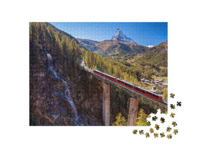 Zermatt, Switzerland. Image of Swiss Alps with Gornergrad... Jigsaw Puzzle with 1000 pieces