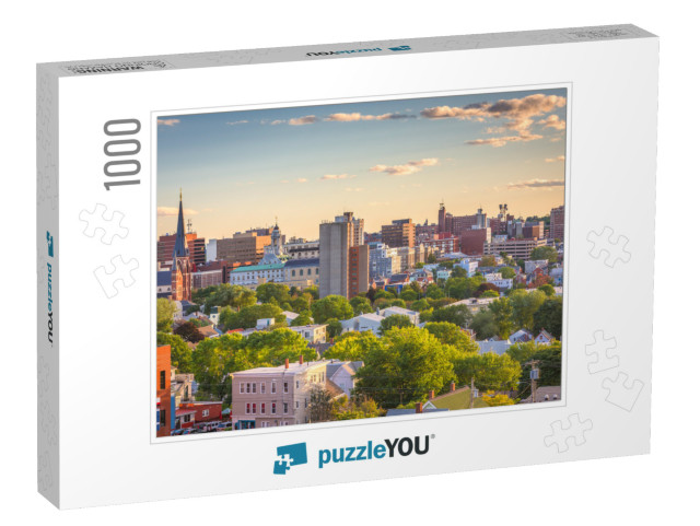 Portland, Maine, USA Downtown City Skyline At Dusk... Jigsaw Puzzle with 1000 pieces