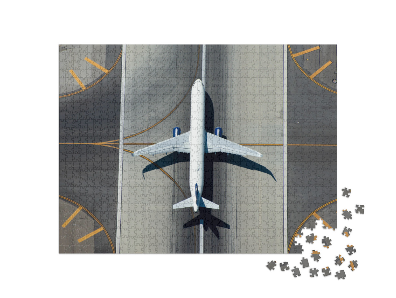 Aerial View of Narrow Body Aircraft Departing Airport Run... Jigsaw Puzzle with 1000 pieces