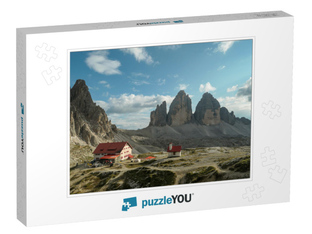 Drei Zinnenhuette & a Small Chapel, with Red Rooftop & Sm... Jigsaw Puzzle