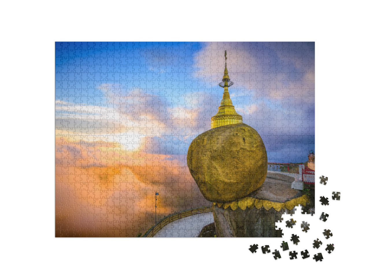 Golden Rock of Kyaiktiyo, Myanmar... Jigsaw Puzzle with 1000 pieces