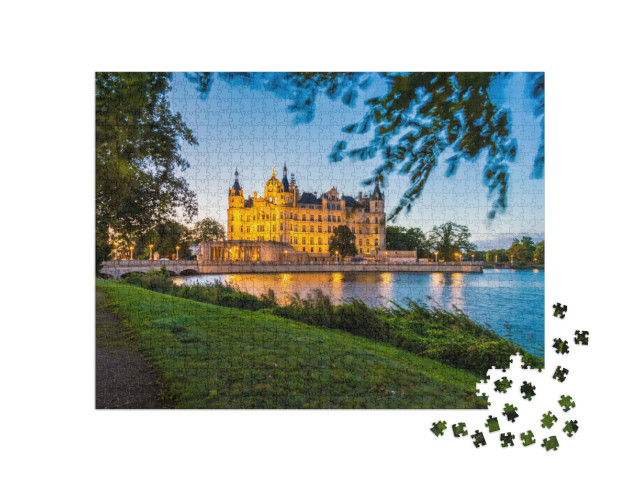 Schwerin Palace, or Schwerin Castle Schweriner Schloss, L... Jigsaw Puzzle with 1000 pieces