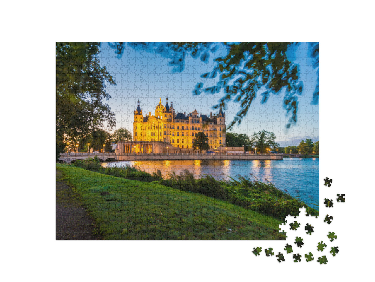 Schwerin Palace, or Schwerin Castle Schweriner Schloss, L... Jigsaw Puzzle with 1000 pieces