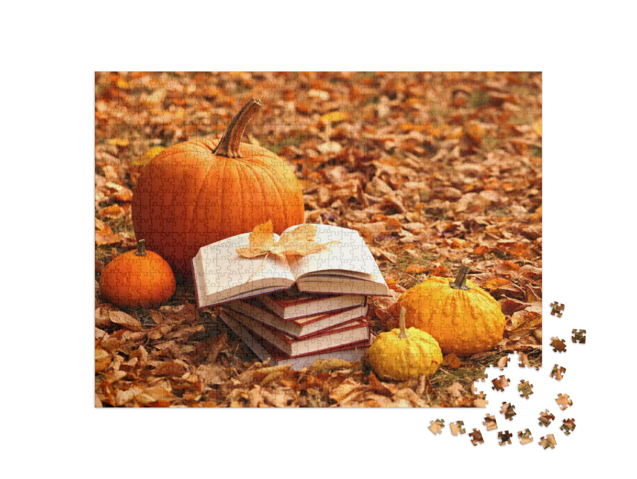 Autumn Books. Reading Books About Autumn. Halloween Books... Jigsaw Puzzle with 1000 pieces