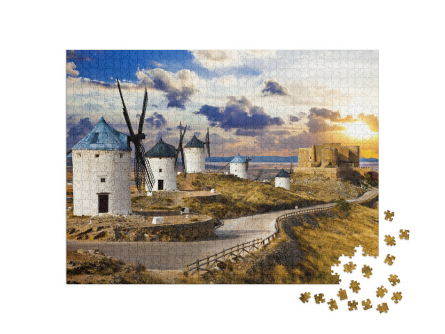 Windmills of Don Quixote. Cosuegra, Spain... Jigsaw Puzzle with 1000 pieces