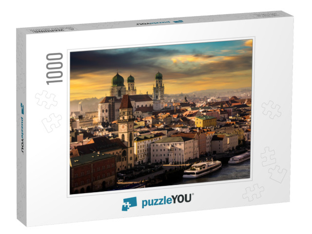 Passau on the Danube River, Germany. View of the Town At... Jigsaw Puzzle with 1000 pieces