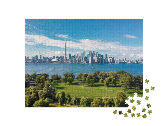 Toronto Skyline & Lake Ontario Aerial View, Toronto, Onta... Jigsaw Puzzle with 1000 pieces