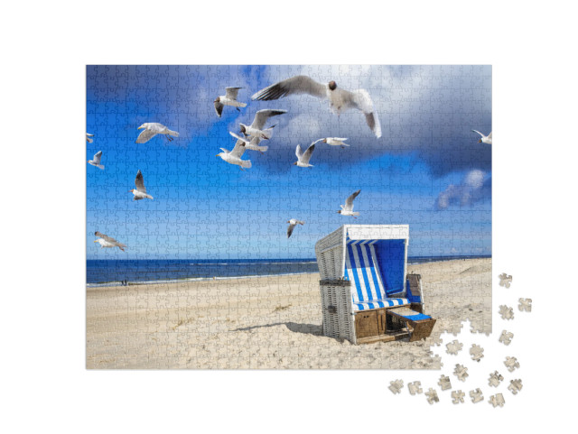 Beach in Westerland, Sylt, Germany... Jigsaw Puzzle with 1000 pieces