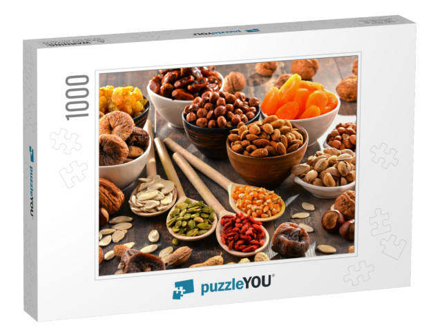 Composition with Dried Fruits & Assorted Nuts... Jigsaw Puzzle with 1000 pieces