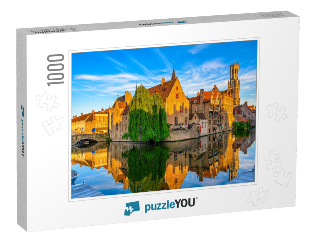 Classic View of the Historic City Center of Bruges Brugge... Jigsaw Puzzle with 1000 pieces