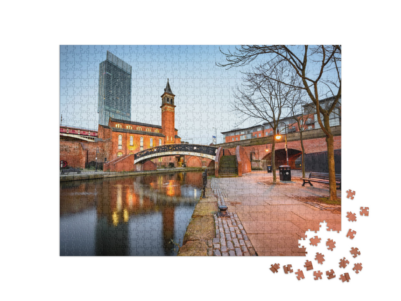 Water Way Canal Area in Manchester, North West England... Jigsaw Puzzle with 1000 pieces