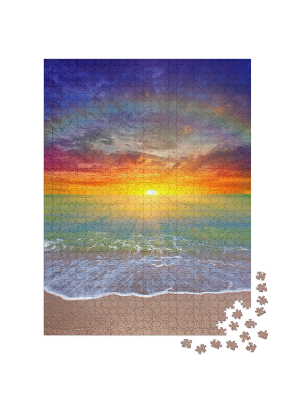 Nice Sunset Scene Over Sea... Jigsaw Puzzle with 1000 pieces