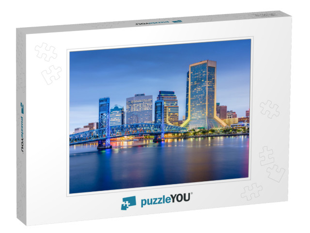 Jacksonville, Florida, USA Downtown City Skyline At Dusk... Jigsaw Puzzle