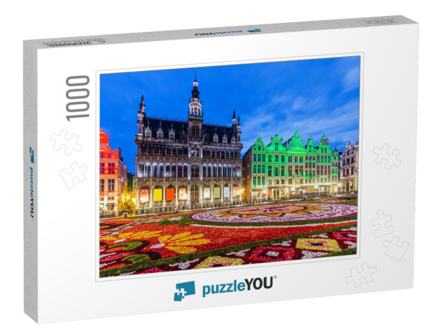 Brussels, Belgium. Grand Place During 2018 Flower Carpet... Jigsaw Puzzle with 1000 pieces