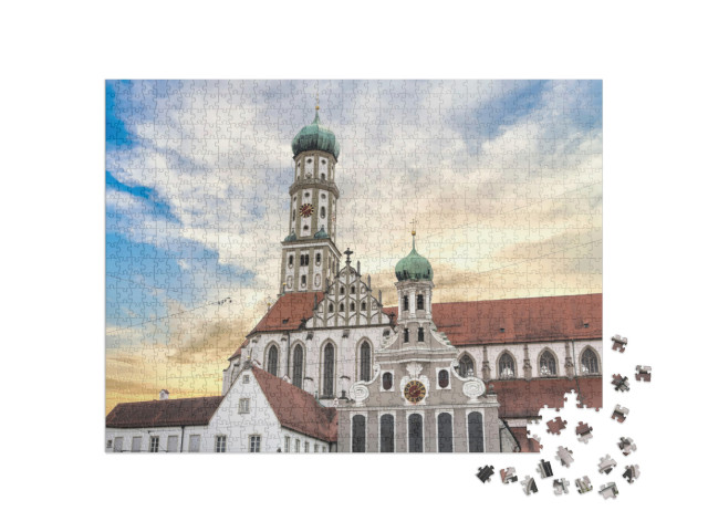 Famous Evangelisch Saint Ulrich Church in Augsburg German... Jigsaw Puzzle with 1000 pieces