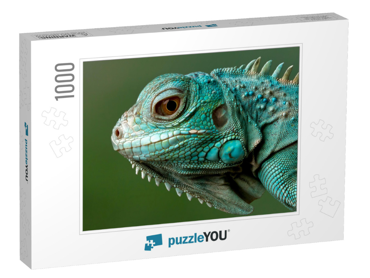 Blue Iguana Closeup Head, Blue Iguana Grand Cayman Blue I... Jigsaw Puzzle with 1000 pieces