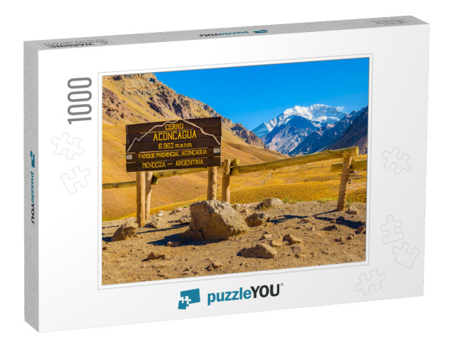 Spanish Text Aconcagua Hill, Mendoza Province, Argentina... Jigsaw Puzzle with 1000 pieces