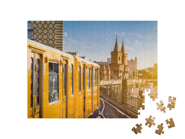 Panoramic View of Berliner U-Bahn with Oberbaum Bridge in... Jigsaw Puzzle with 200 pieces