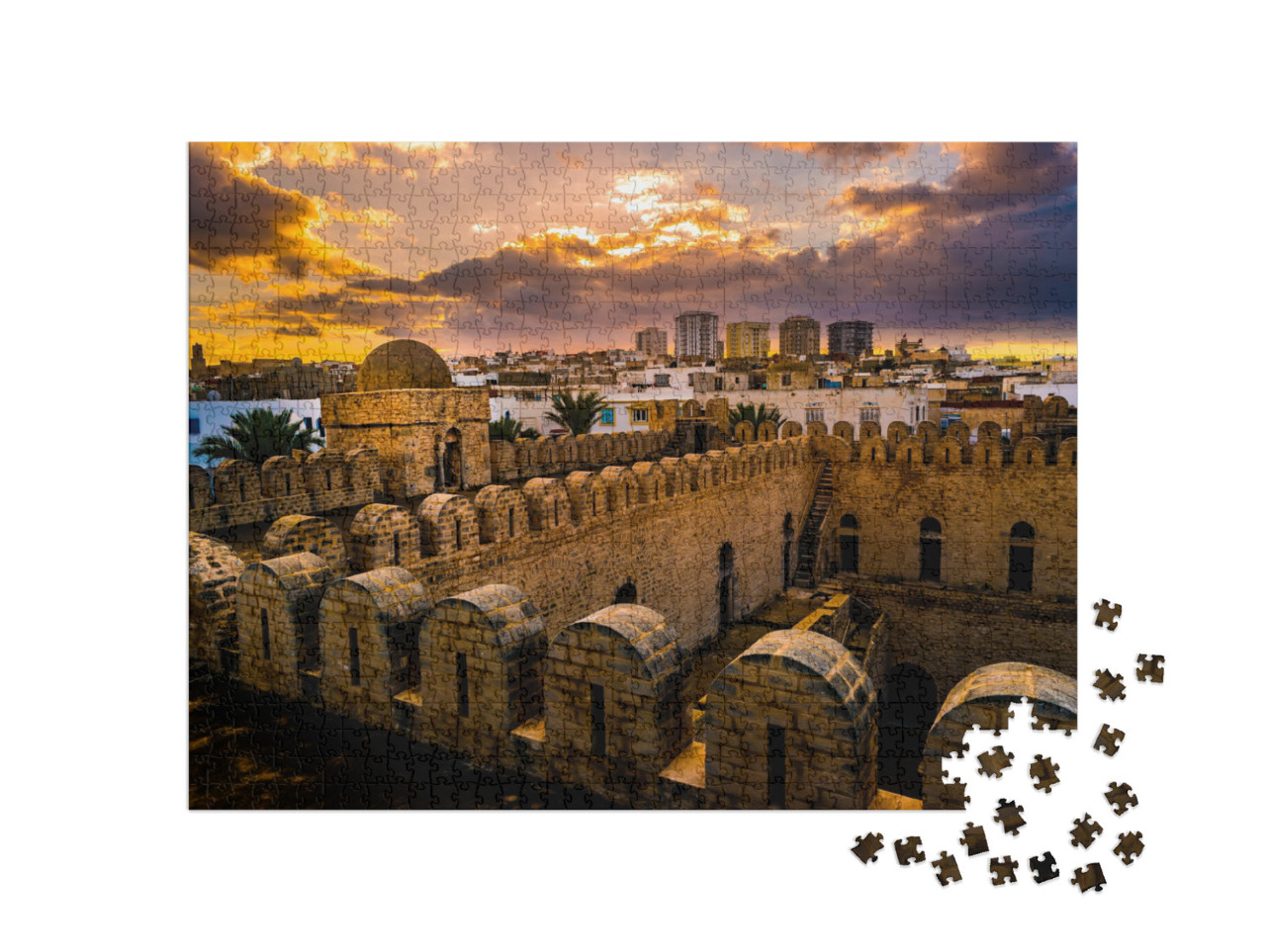 View from the Walls of the Fortress of Ribat of Sousse in... Jigsaw Puzzle with 1000 pieces