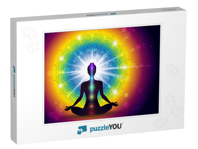 Mudra Yoga Energy-Effects & Gradient Mesh-Eps 10... Jigsaw Puzzle