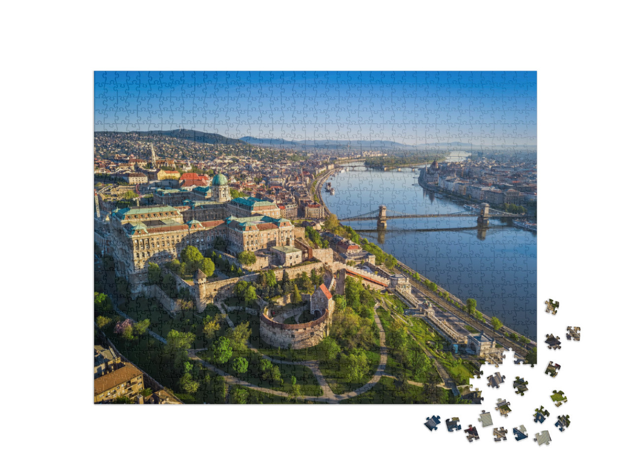 Budapest, Hungary - Beautiful Aerial Skyline View of Buda... Jigsaw Puzzle with 1000 pieces