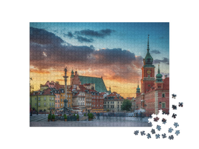 Royal Castle, Ancient Townhouses & Sigismunds Column in O... Jigsaw Puzzle with 1000 pieces