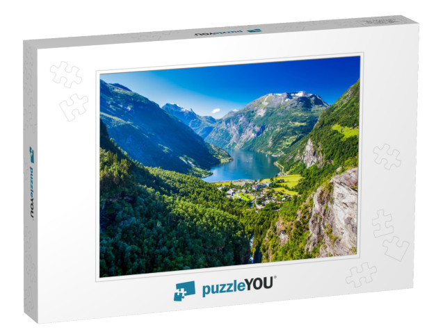 View of Geirangerfjord in Norway, Europe... Jigsaw Puzzle