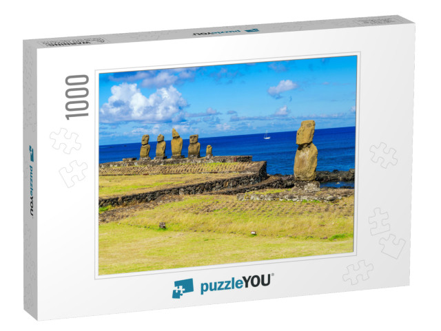 Ahu Tahai, Ahu Vai Uri & Pacific Ocean At Tahat Archaeolo... Jigsaw Puzzle with 1000 pieces