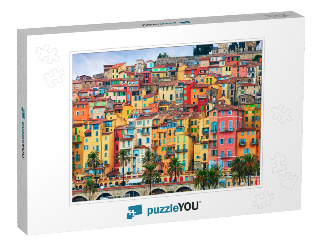 Colorful Houses in Old Part of Menton, French Riviera, Fr... Jigsaw Puzzle