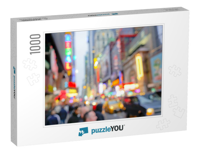 Times Square, New York City. Blurred Motion of People Wal... Jigsaw Puzzle with 1000 pieces