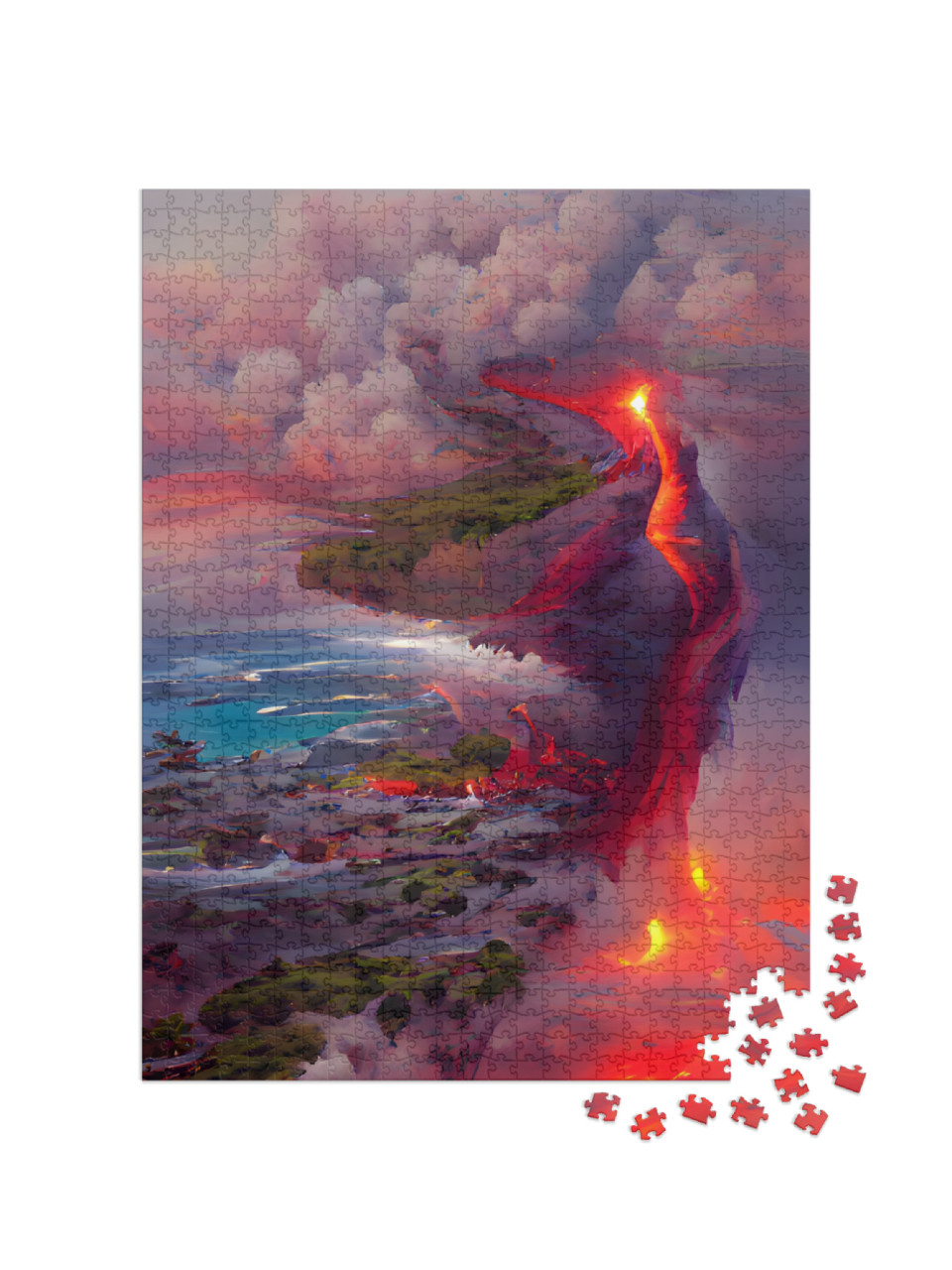 Hawaii Volcanoes National Park with Active Kilauea Volcan... Jigsaw Puzzle with 1000 pieces