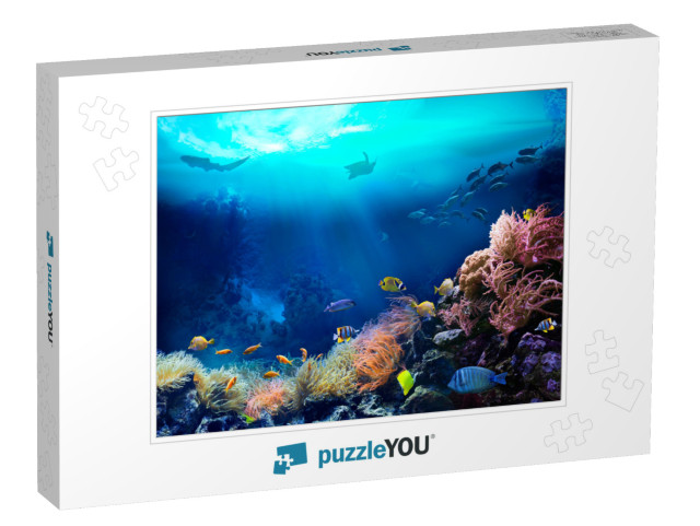 Underwater View of the Coral Reef. Ecosystem. Life in Tro... Jigsaw Puzzle