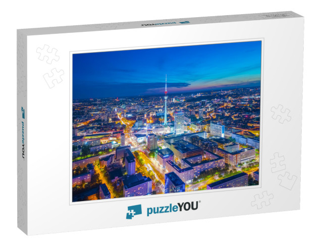 Berlin Skyline City Panorama with Blue Sky Sunset & Traff... Jigsaw Puzzle