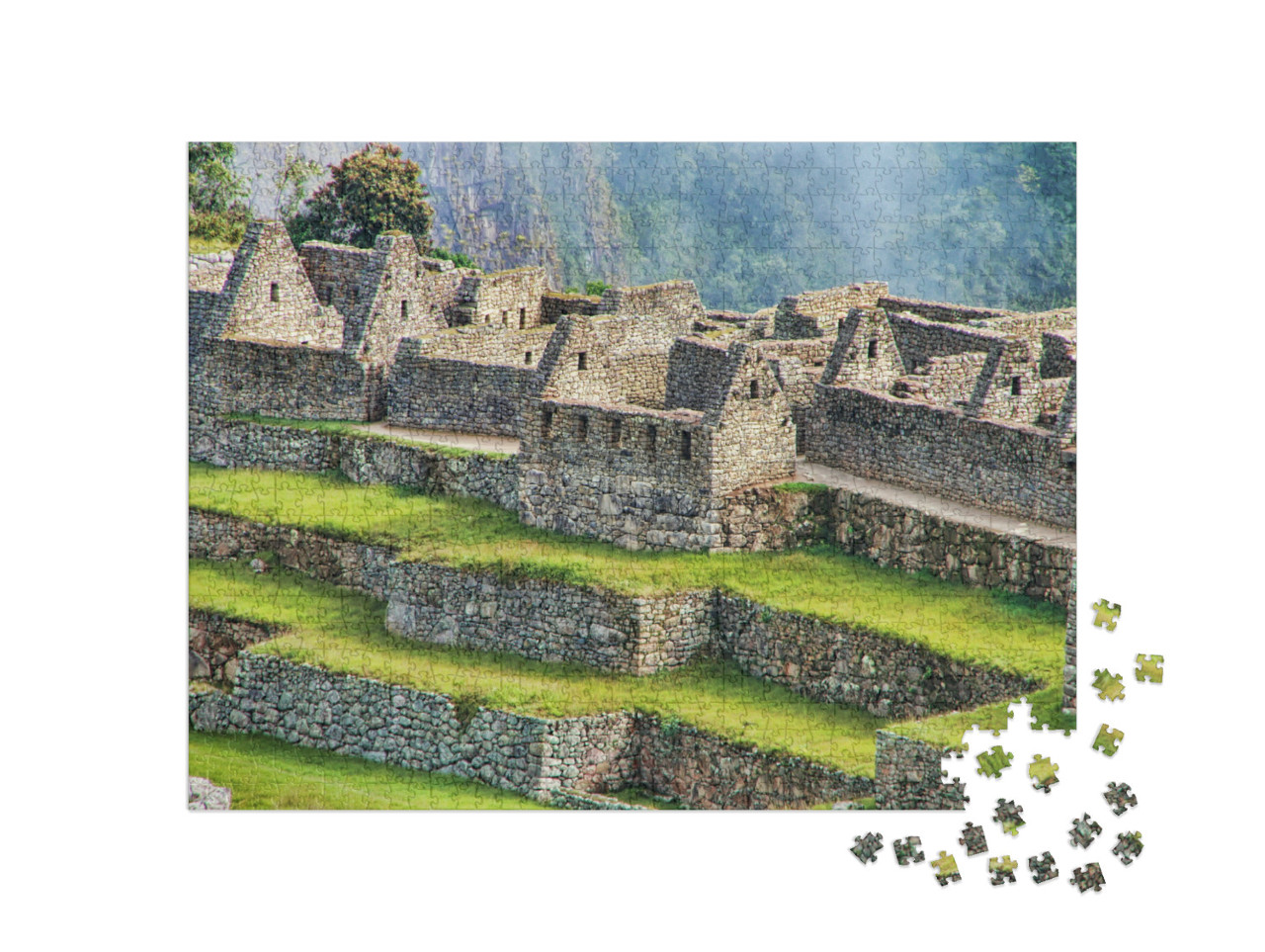 Close View of the Ruins At Machu Picchu Citadel in Peru... Jigsaw Puzzle with 1000 pieces