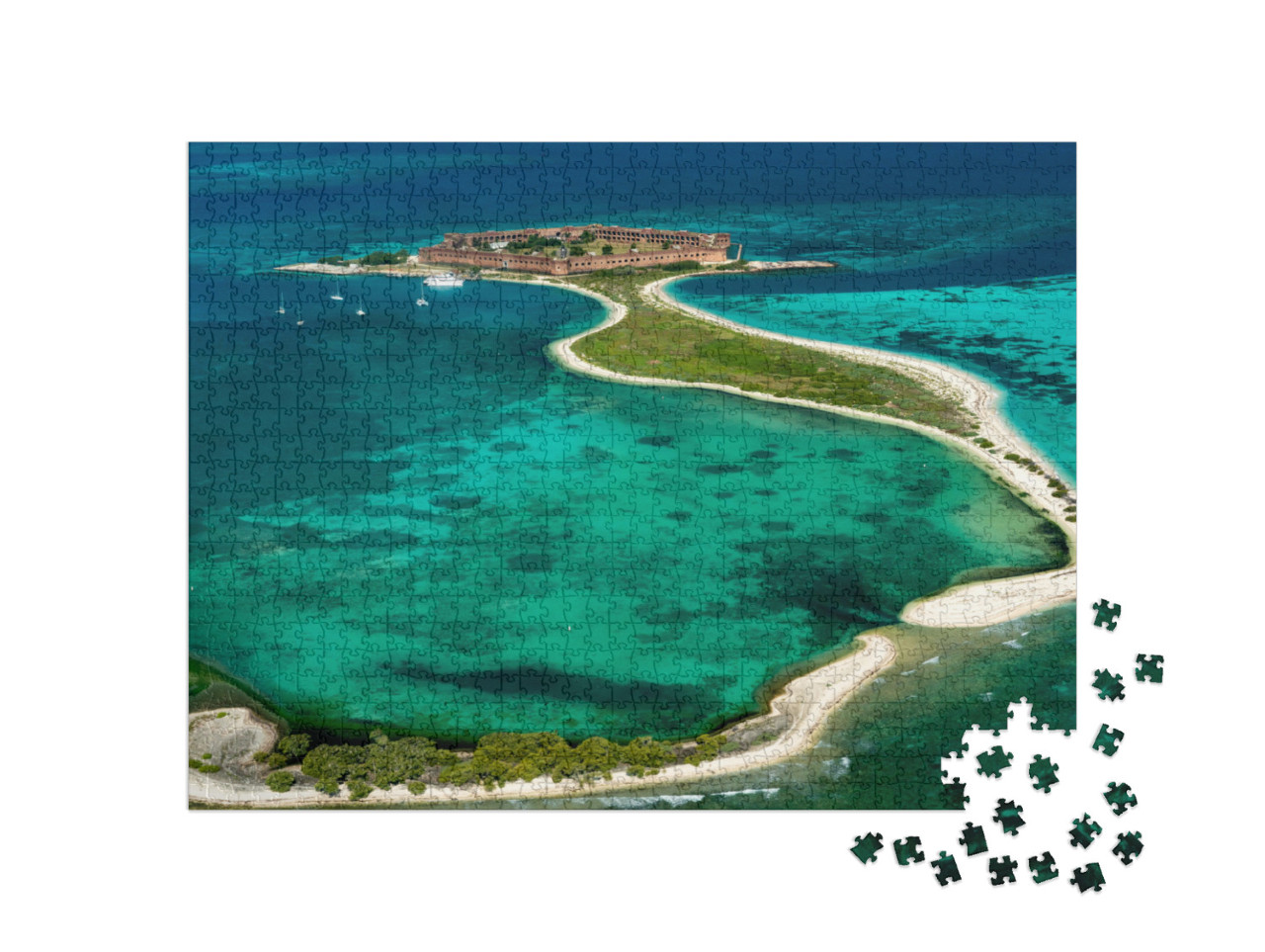 Float Plane View of Dry Tortugas National Park, Florida... Jigsaw Puzzle with 1000 pieces