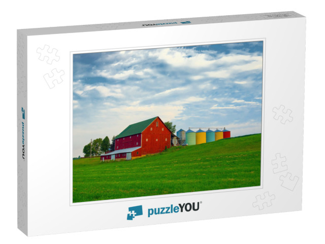 Red Barn on a Family Farm-Miami County Indiana... Jigsaw Puzzle