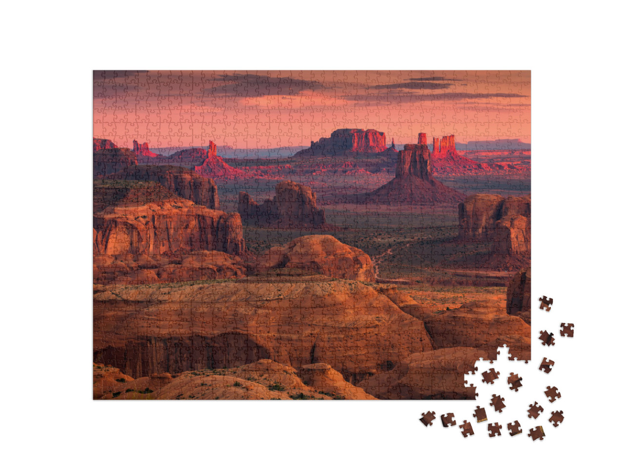 Sunrise in Hunts Mesa Navajo Tribal Majesty Place Near Mo... Jigsaw Puzzle with 1000 pieces