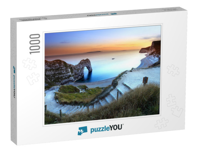 Durdle Door Sunset Dorset England... Jigsaw Puzzle with 1000 pieces