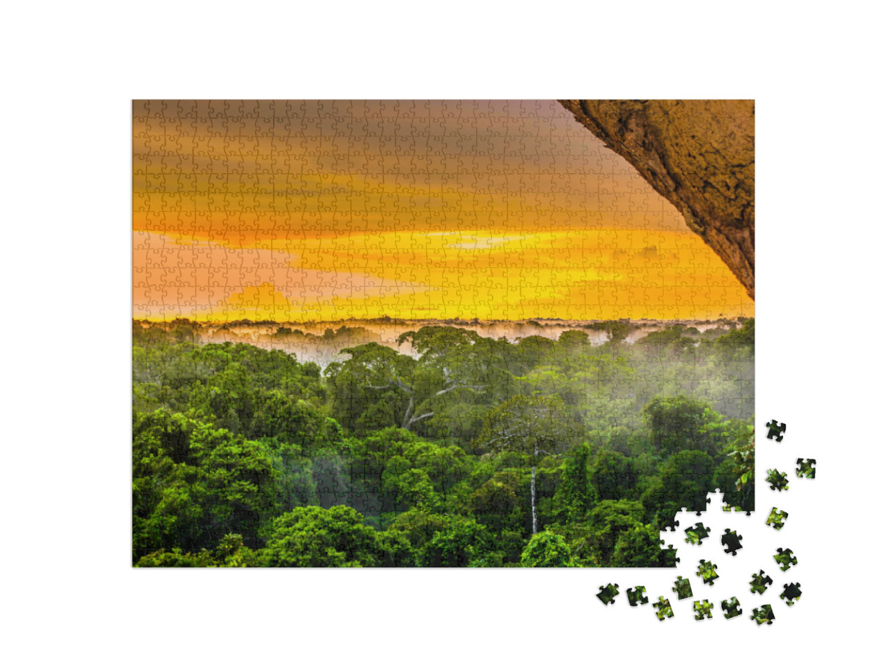 Sunset Over the Trees in the Brazilian Rainforest of Amaz... Jigsaw Puzzle with 1000 pieces