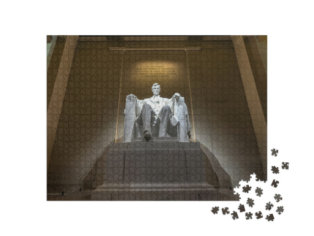 The Lincoln Memorial At Night in Washington Dc... Jigsaw Puzzle with 1000 pieces